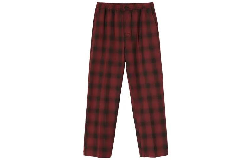 Stussy Casual Pants Men's Red Moderate Straight Fit Pants
