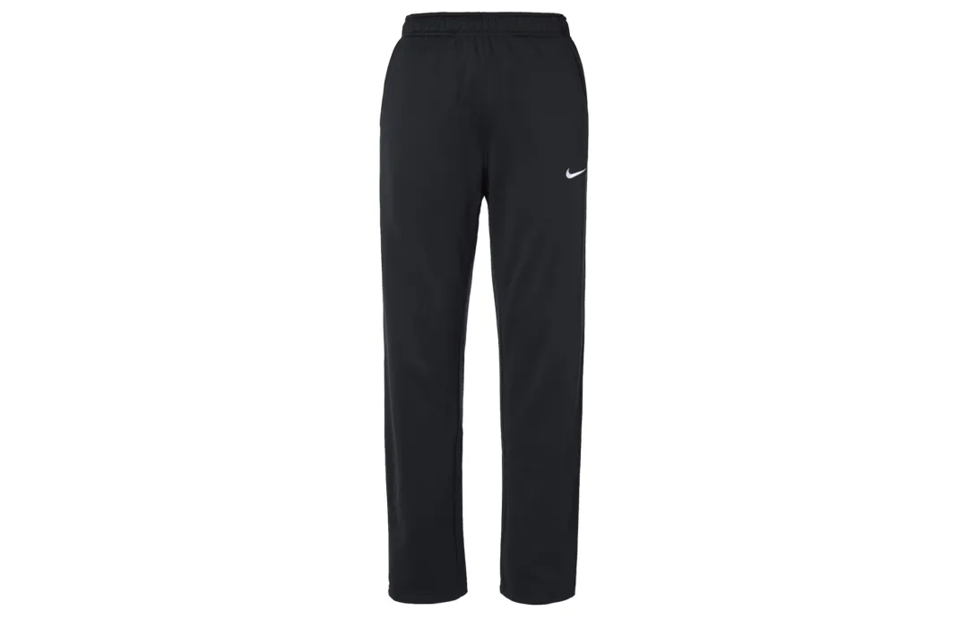 Nike Therma FIT Solid Color Logo Embroidery Elastic Waistband Fleece Lined Sweatpants Men's Black