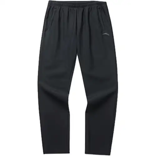 ANTA Variety Training Collection Knitted Sweatpants Men's Black Thickened Straight Fit Pants