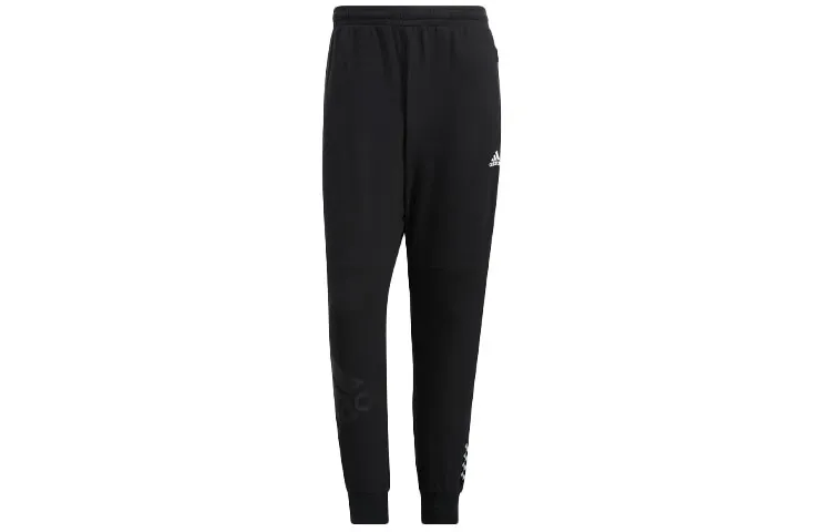 Adidas Knitted Sweatpants Men's Black Moderate Cuffed Pants
