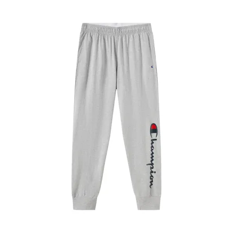Champion Logo Embroidery Elastic Waistband Elastic Cuff Mid Rise Fleece Lined Knitted Sweatpants US Version