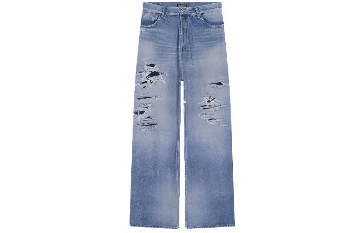 Balenciaga FW21 Jeans Loose Fit Men's Blue