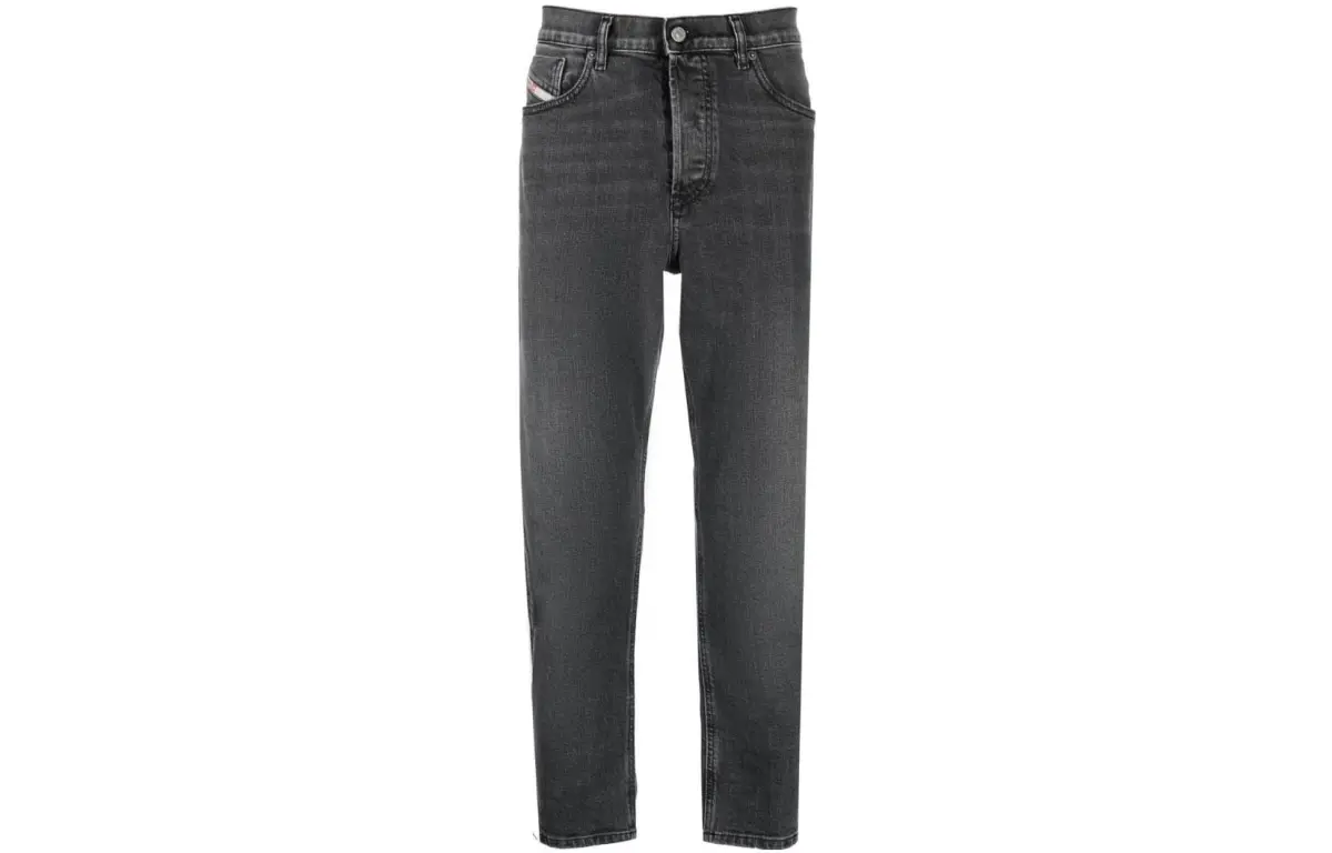DIESEL Logo Patch Straight Leg Jeans