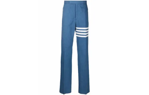 THOM BROWNE Casual Pants Men's Blue Moderate Straight Fit Pants