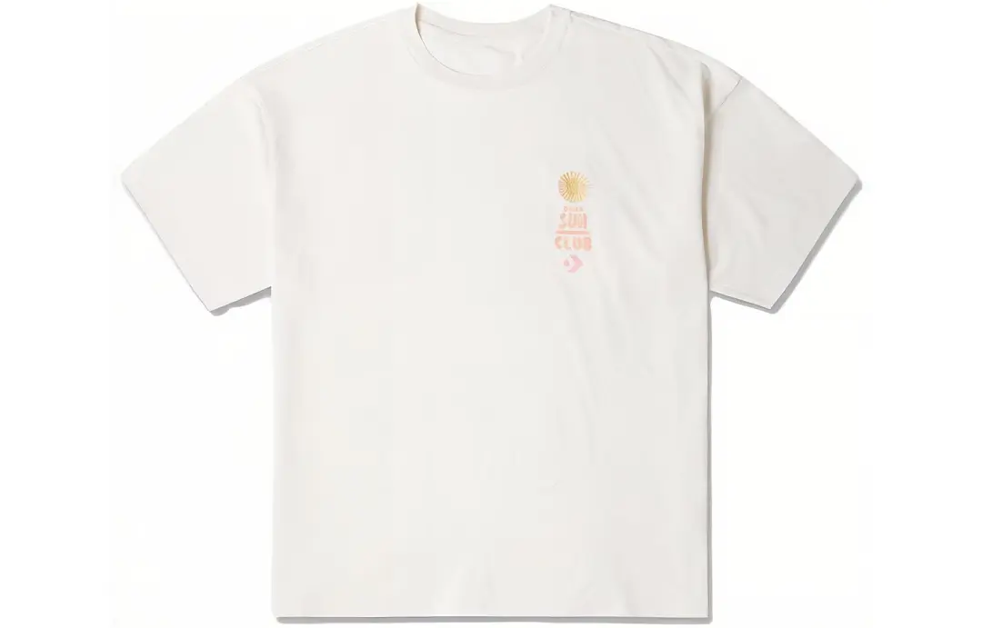Converse T Shirts Men's White Crew Neck Moderate Straight Fit