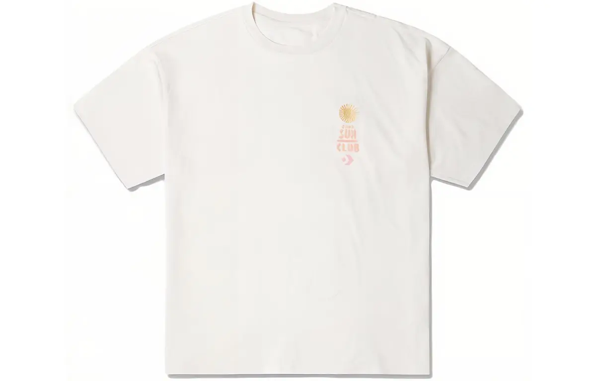 Converse T-Shirts Men's White Crew Neck Moderate Straight Fit