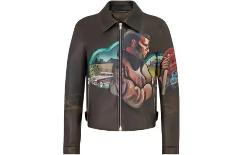 DIOR Quarterly New Products Leather Jackets Men's Brown Lapel Moderate