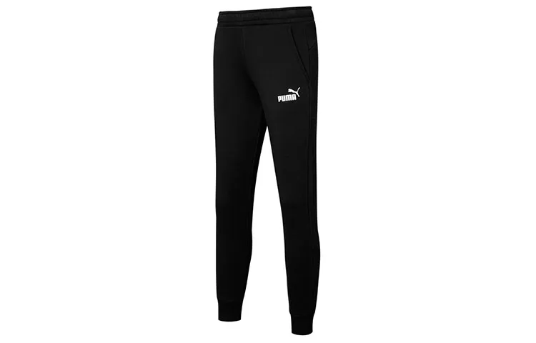 PUMA Knitted Sweatpants Men's Black Thickened Cuffed Pants