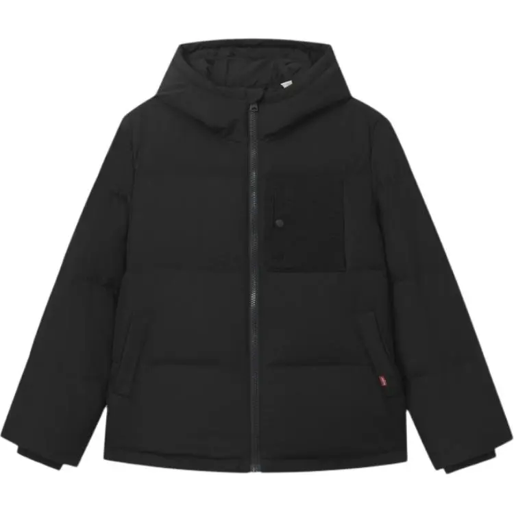 Levi's Down Jackets Men's Black Hooded Moderate Straight Fit