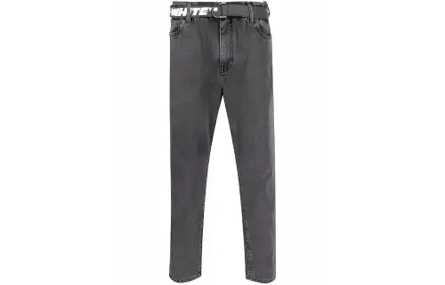 OFF WHITE Dinosaur Series Jeans Men's Dark Gray Moderate Straight Fit Pants