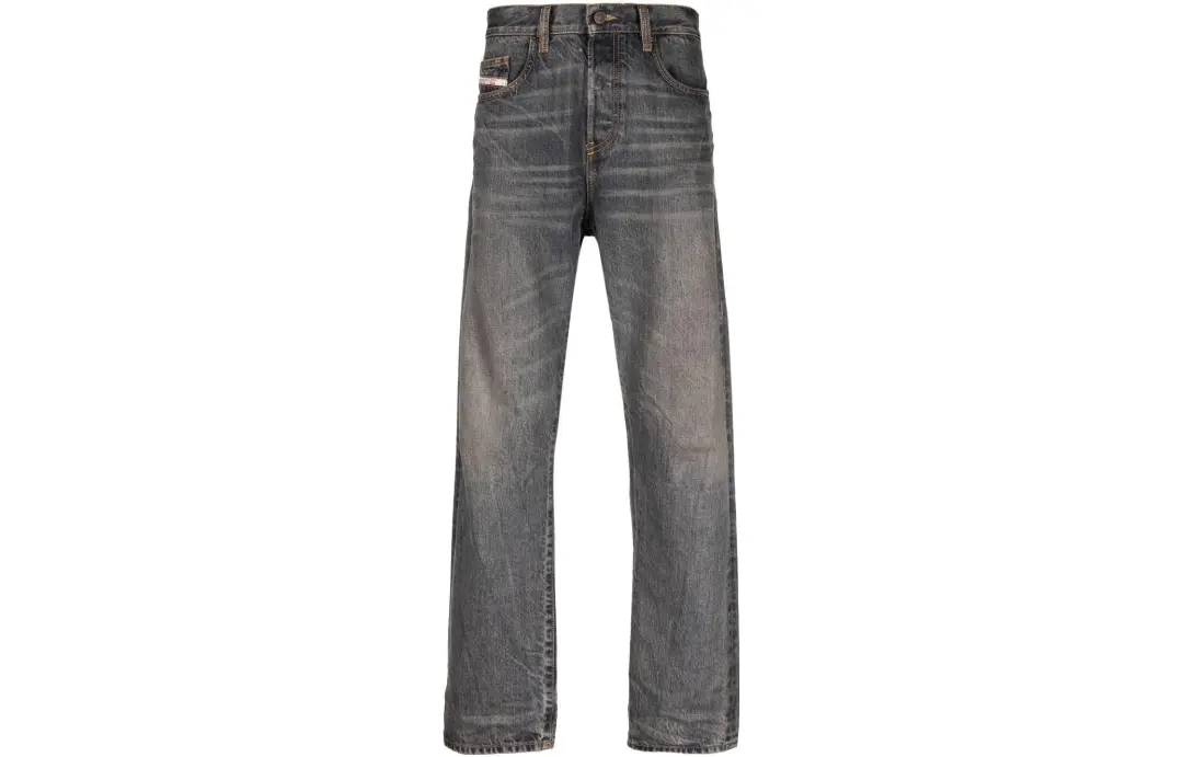 DIESEL Jeans Men's Gray Moderate Straight Fit Pants