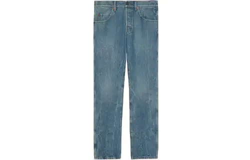 GUCCI Jeans Men's Blue Moderate Straight Fit Pants