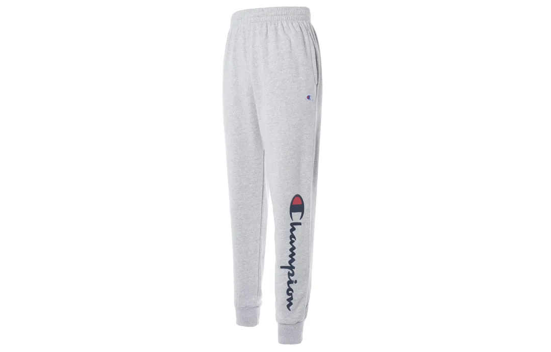 Champion Knitted Sweatpants Unisex Light Gray Thickened Cuffed Pants