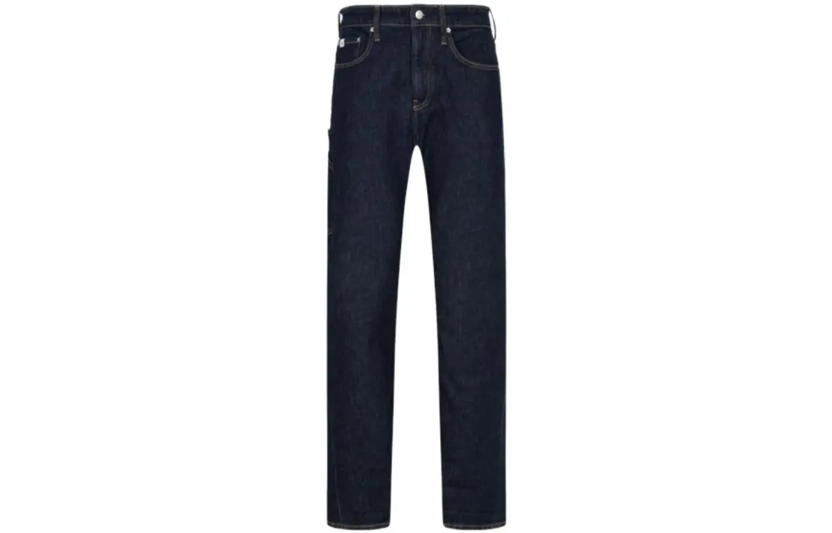 Calvin Klein Jeans Men's Blue Moderate Straight Fit Pants