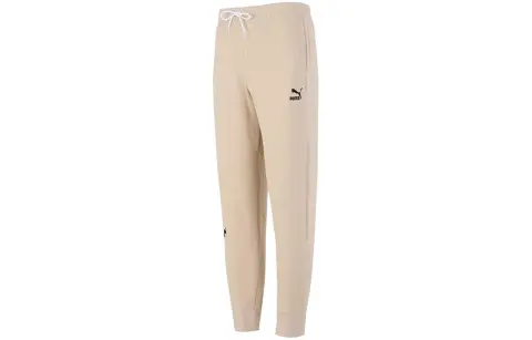 PUMA Knitted Sweatpants Men's Khaki Moderate Sweatpants