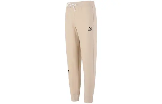 PUMA Knitted Sweatpants Men's Khaki Moderate Sweatpants