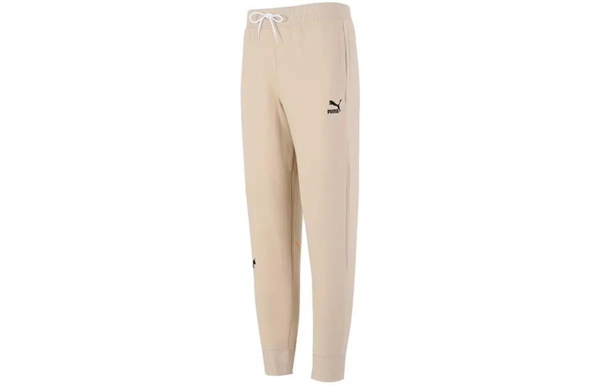 PUMA Knitted Sweatpants Men's Khaki Moderate Sweatpants