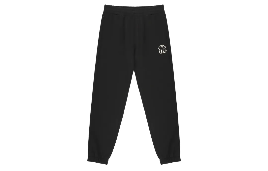 MLB New York Yankees Knitted Sweatpants Unisex Black Moderate Cuffed Pants