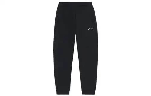 Li Ning Knitted Sweatpants Men's Black Moderate Cuffed Pants