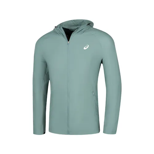 ASICS Jackets & Coats Men's Gray Green