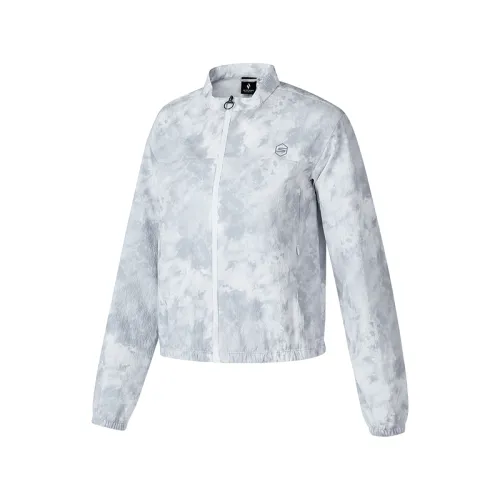 Skechers Jackets & Coats Women's Ink Wash White Base All Over Print