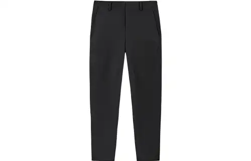 ANTA Knitted Sweatpants Men's Black Moderate Straight Fit Pants