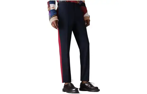 Burberry Casual Pants Men's Navy Blue Moderate Straight Fit Pants