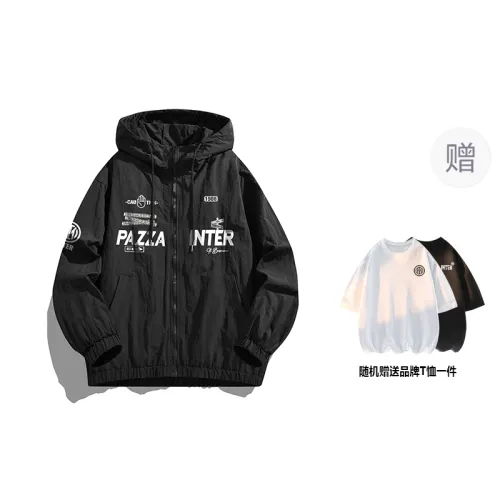 Football travel windproof cardigan for students with hood, retro jacket for men and women, American style, oversize