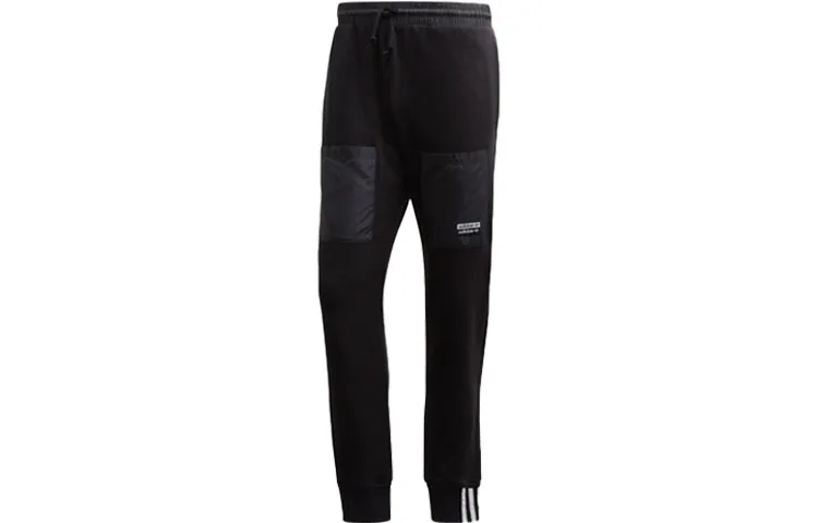 Adidas Originals RYV Knitted Sweatpants Men's Black Moderate Cuffed Pants