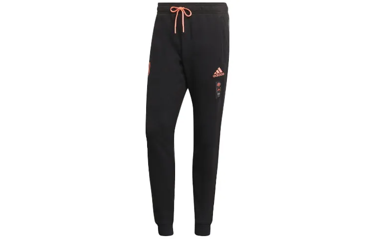 Adidas Knitted Sweatpants Men's Black Moderate Cuffed Pants