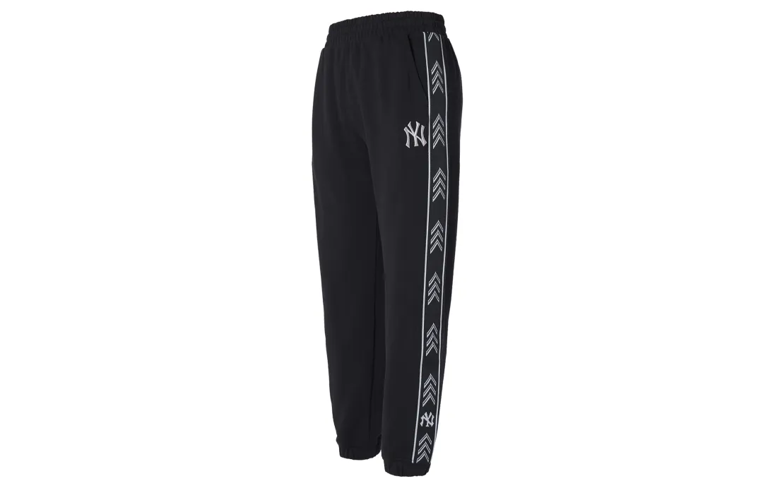 MLB New York Yankees Knitted Sweatpants Unisex Black Moderate Cuffed Pants