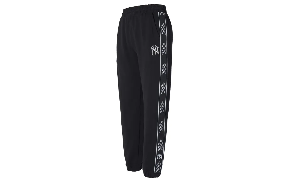 MLB New York Yankees Knitted Sweatpants Unisex Black Moderate Cuffed Pants