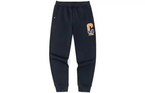 ANTA Life Collection Knitted Sweatpants Men's Black Thickened Cuffed Pants