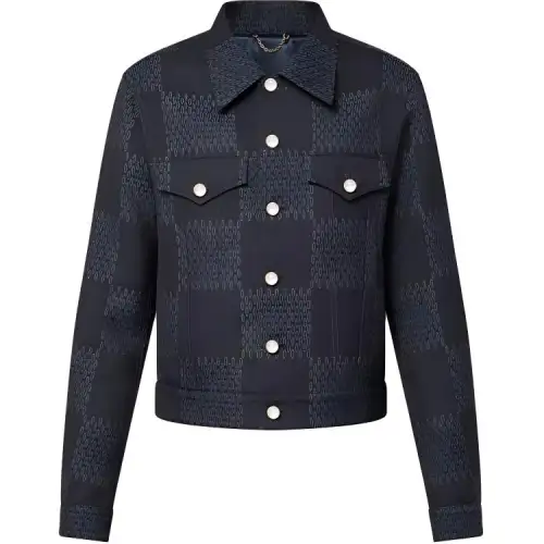 Lv Damier Tailored Wool Trucker Jacket