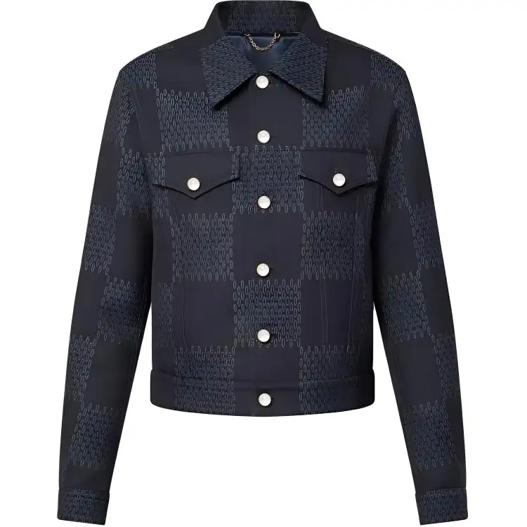 Lv Damier Tailored Wool Trucker Jacket