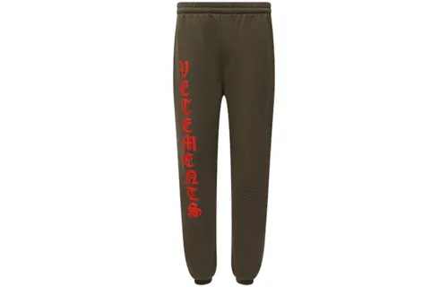 Vetements Knitted Sweatpants Men's Green Moderate Straight Fit Pants