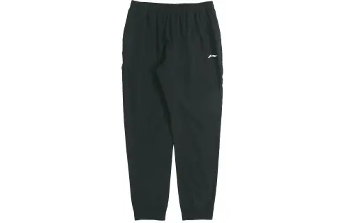 Li Ning Knitted Sweatpants Men's Black Moderate Straight Fit Pants
