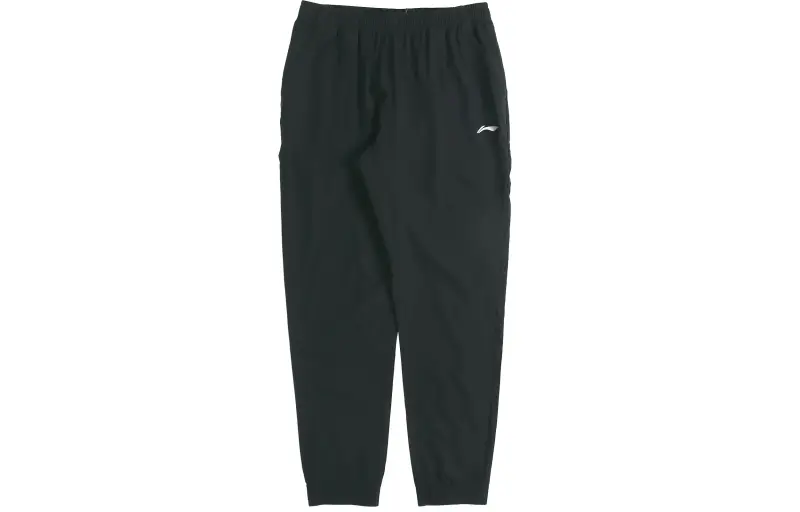 Li Ning Knitted Sweatpants Men's Black Moderate Straight Fit Pants