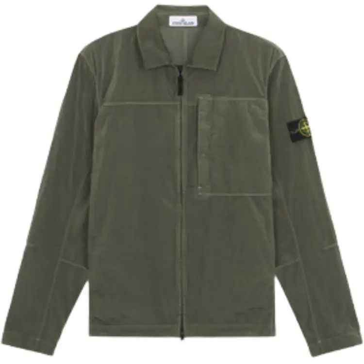 STONE ISLAND Compass Patch Zipped Overshirt