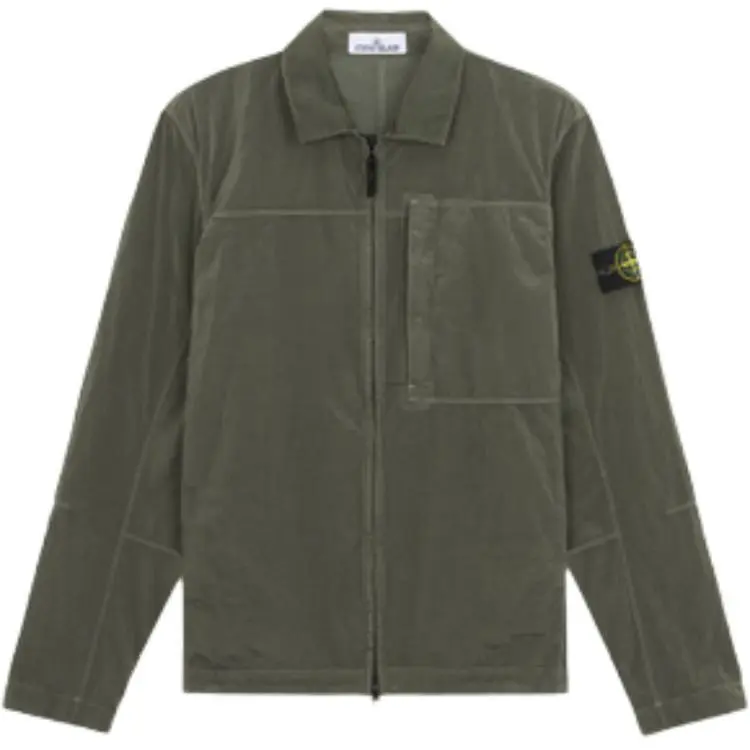 STONE ISLAND Compass Patch Zipped Overshirt