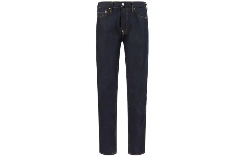 EVISU Jeans Men's Black Moderate Straight Fit Pants