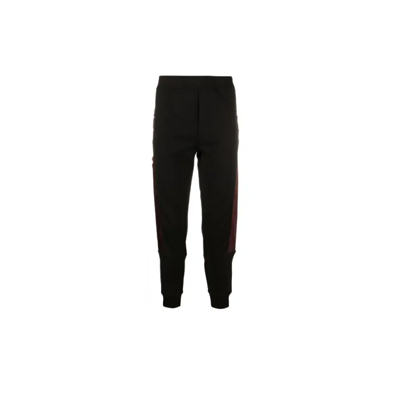 PRADA Knitted Sweatpants Men's Black Moderate Cuffed Pants
