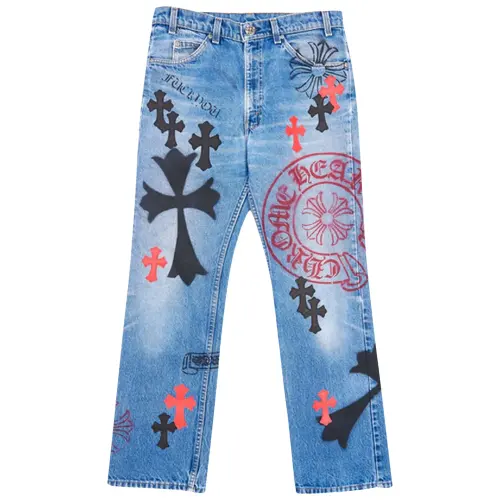 Chrome Hearts Vintage Levi's Stencil Cross Patch Denim