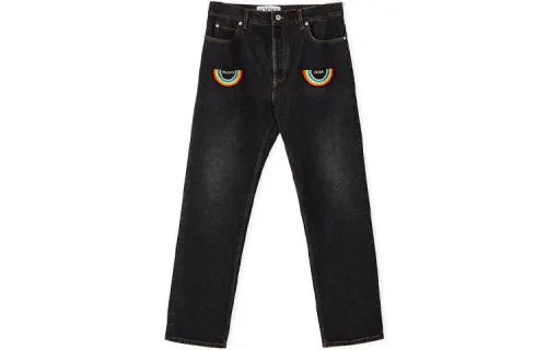 LOEWE Jeans Men's Black Moderate Straight Fit Pants