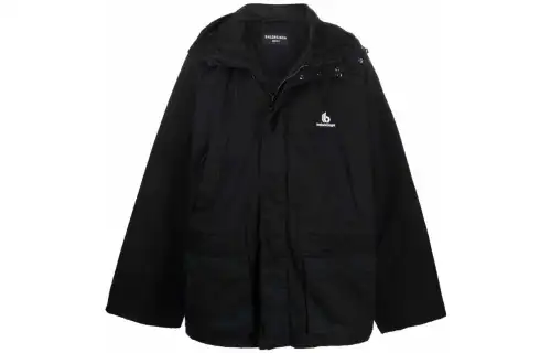 Balenciaga Parka Coat Men's Black