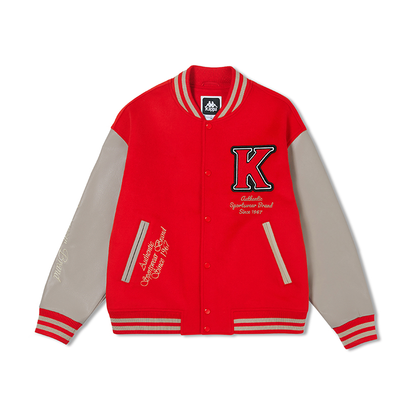 Kappa Year Of The Dragon Collection Puffer Jackets Unisex Baseball Collar Moderate Baseball Puffer Jacket