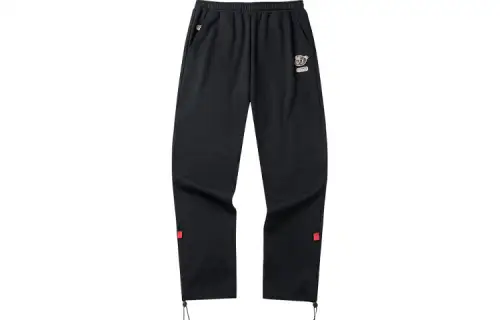 ANTA Knitted Sweatpants Men's Black Moderate Cuffed Pants