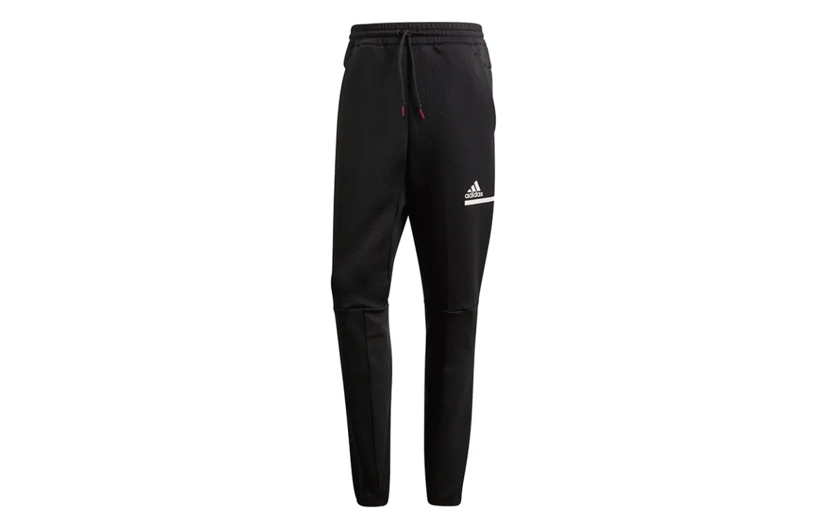 Adidas Knitted Sweatpants Men's Black Moderate Slim Fit Pants