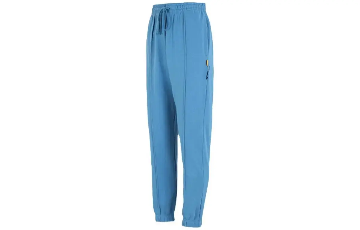 Nike Fitted Fleece Lined Retro Sports Patchwork Knitted Sweatpants Men's Blue