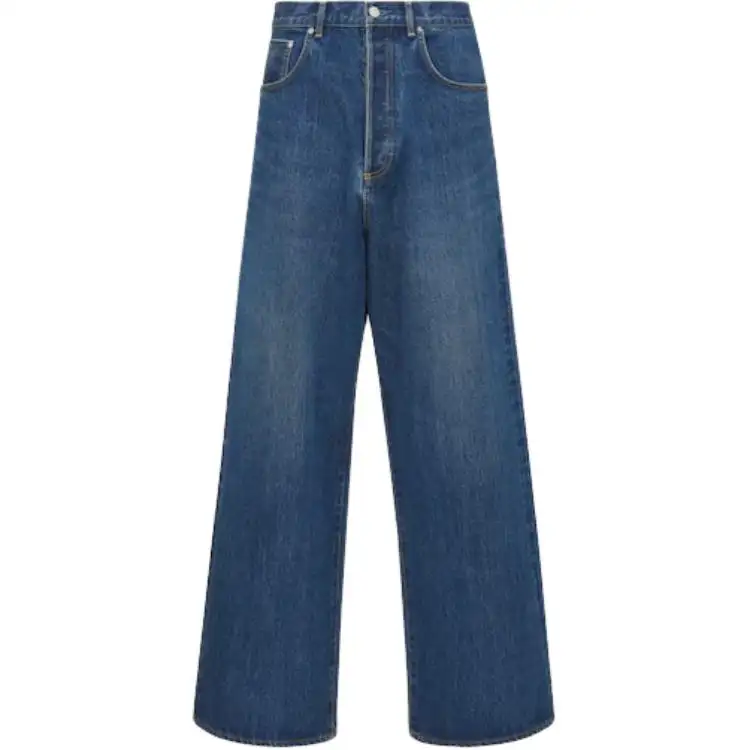 DIOR Jeans Men's Blue Moderate Wide Leg Pants